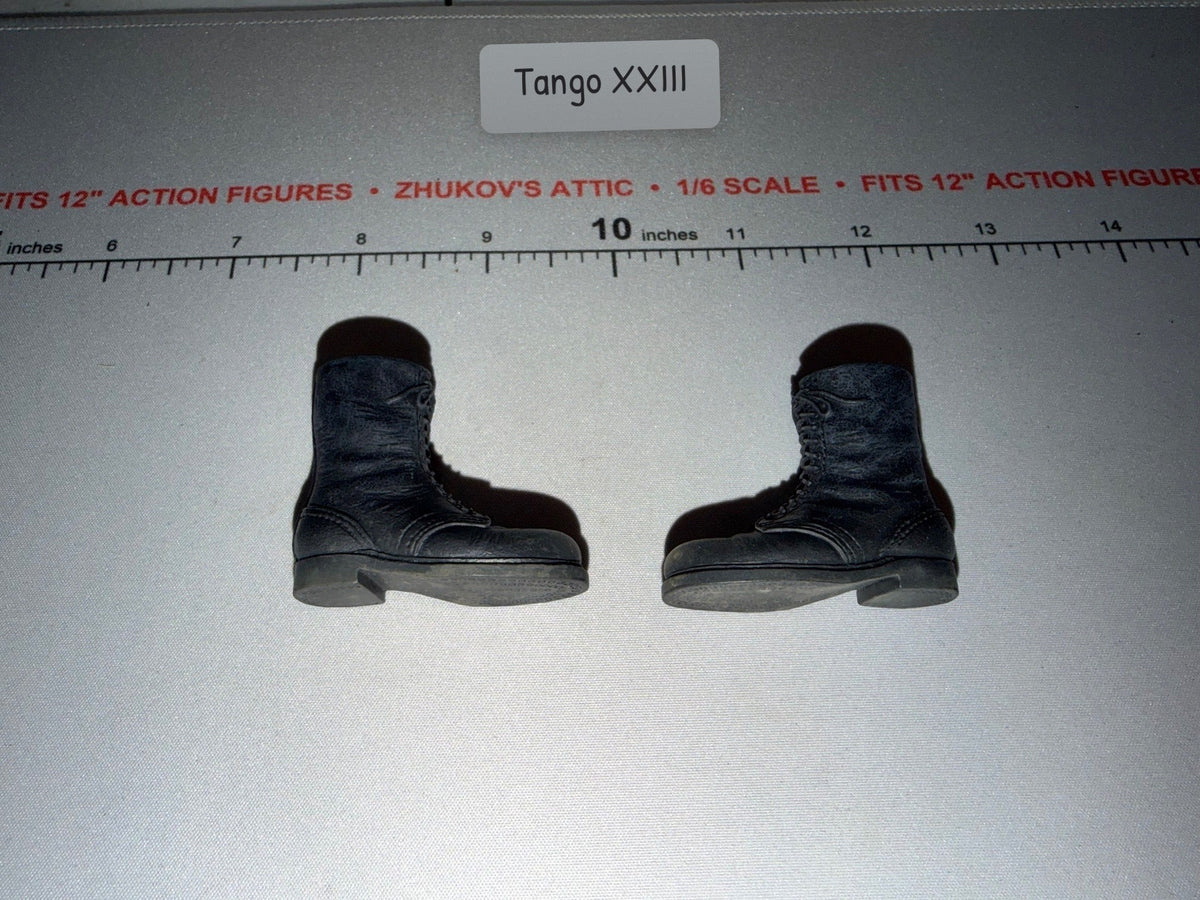 1/6 Scale WWII German Black Combat Fallshirmjager Boots