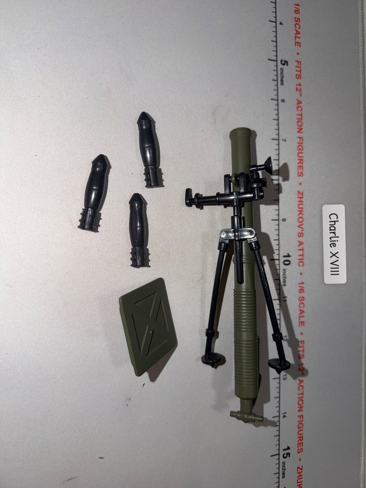 1/6 Scale Modern Era 60mm Mortar with Base Plate and Rounds Set