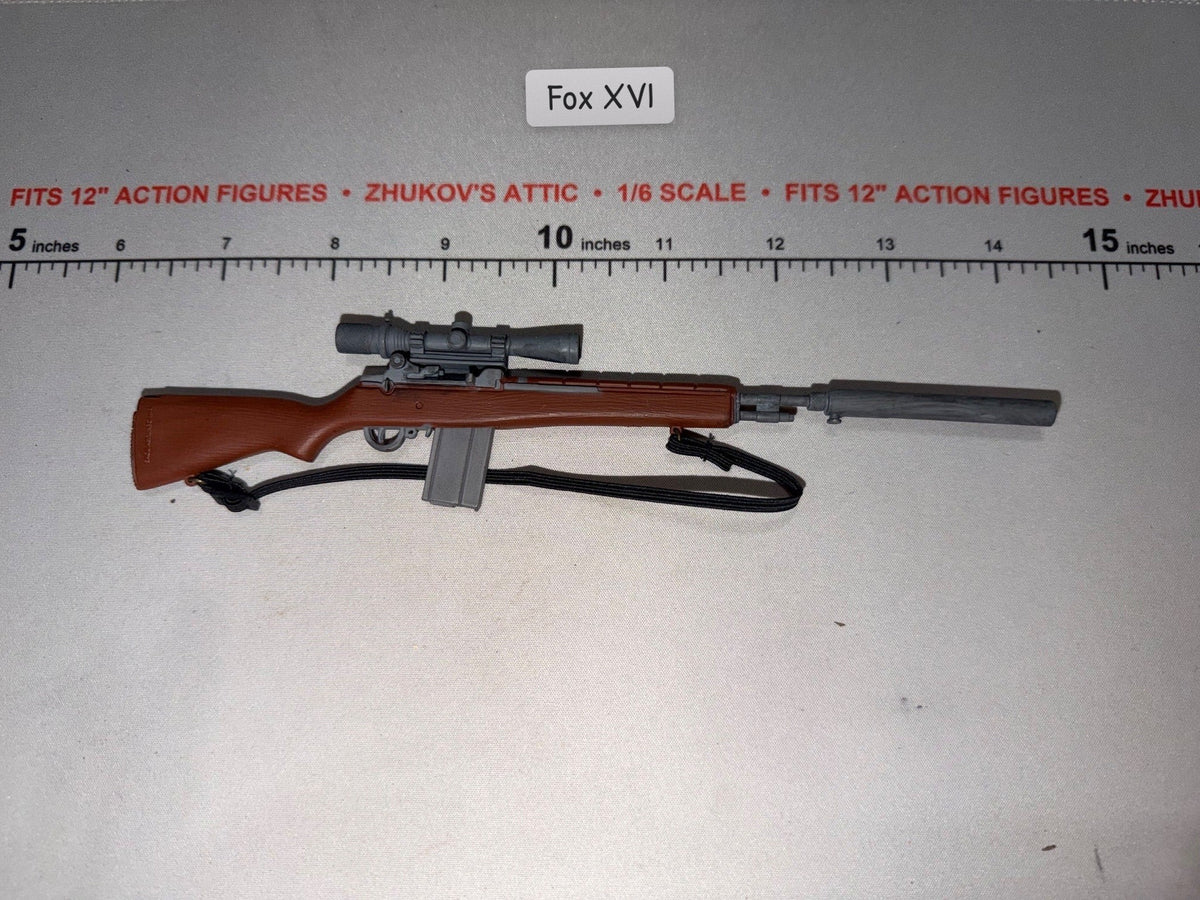 1/6 Scale Vietnam Era US M-14 Rifle with Scope and Suppressor - Ultimate Soldier