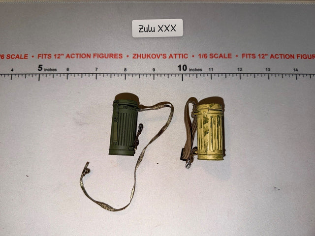 1/6 Scale WWII German Gas Mask Canisters Lot