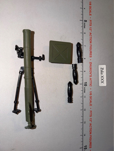 1/6 Scale Modern 60mm Mortar with Base Plate and Rounds Set