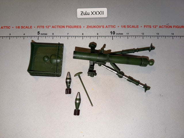 1/6 Scale WWII US 60mm Mortar with Base Plate and Rounds Set - BBI
