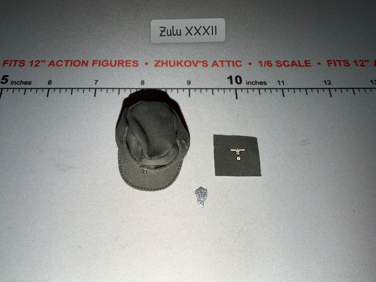 1/6 Scale WWII German Field Cap with Insignia Set