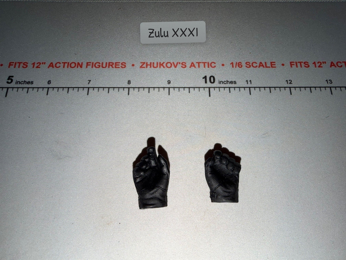 1/6 Scale Modern Era Black Gloved Hands Set