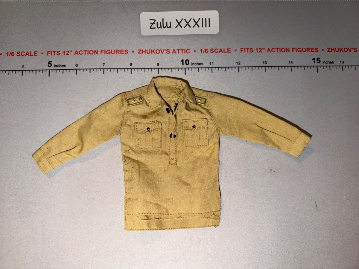 1/6 Scale WWII German Afrika Korps Tan Long Sleeve Field Shirt