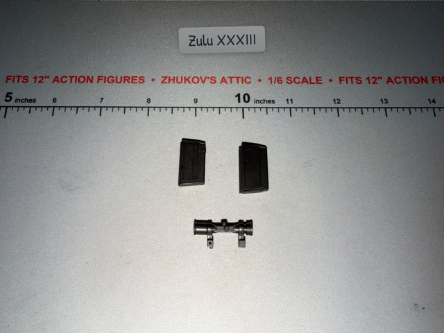 1/6 Scale WWII German FG-42 Rifle Magazine Lot with Scope Mount
