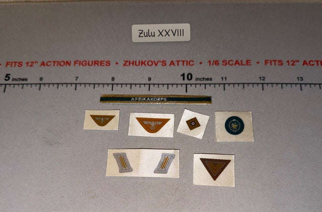 1/6 Scale WWII German Afrikakorps Insignia Patch Set