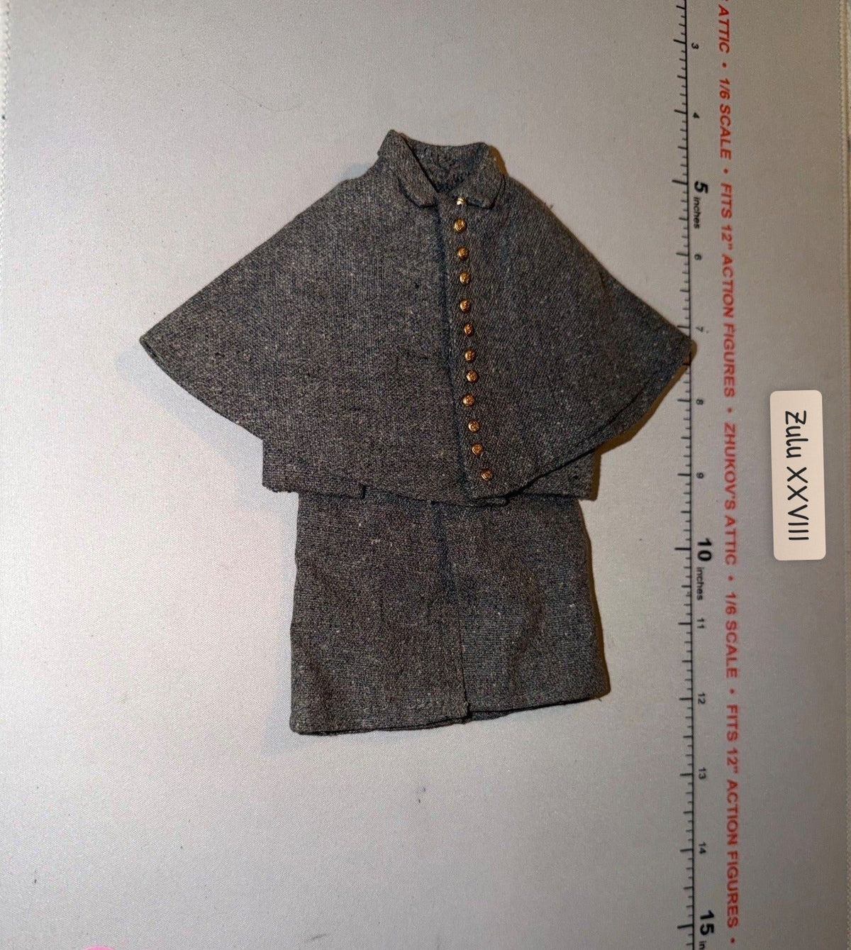 1/6 Scale Civil War Confederate Frock Coat with Cape