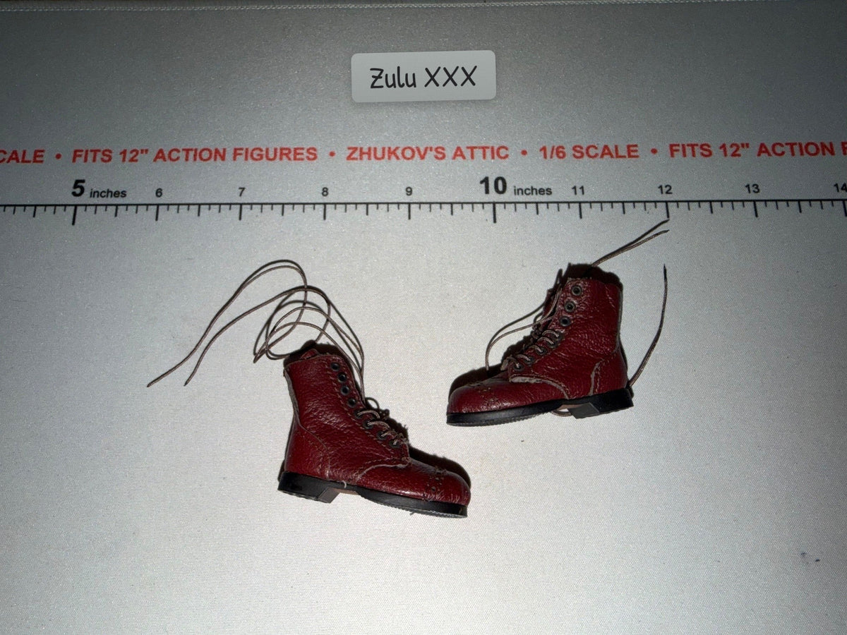 1/6 Scale WWII US Era Brown Lace-Up Combat Boots - Soldier Story