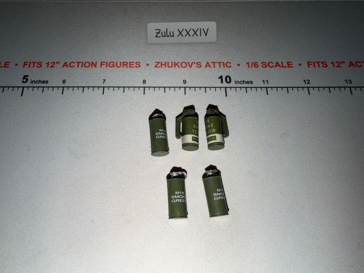 1/6 Scale Vietnam Era US M18 Smoke Grenade Set