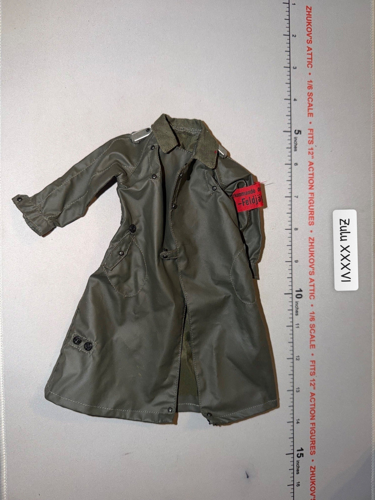1/6 Scale WWII German Military Police Motorcycle Coat with Feldjäger Armband