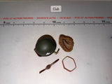 1/6 Scale WWII US M1 Paratrooper Helmet with Net and Chinstrap Set