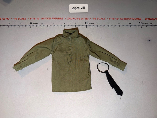 1/6 Scale WWII German Green Shirt and Tie Set