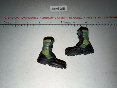 1/6 Scale Vietnam Jungle Boots Green and Black