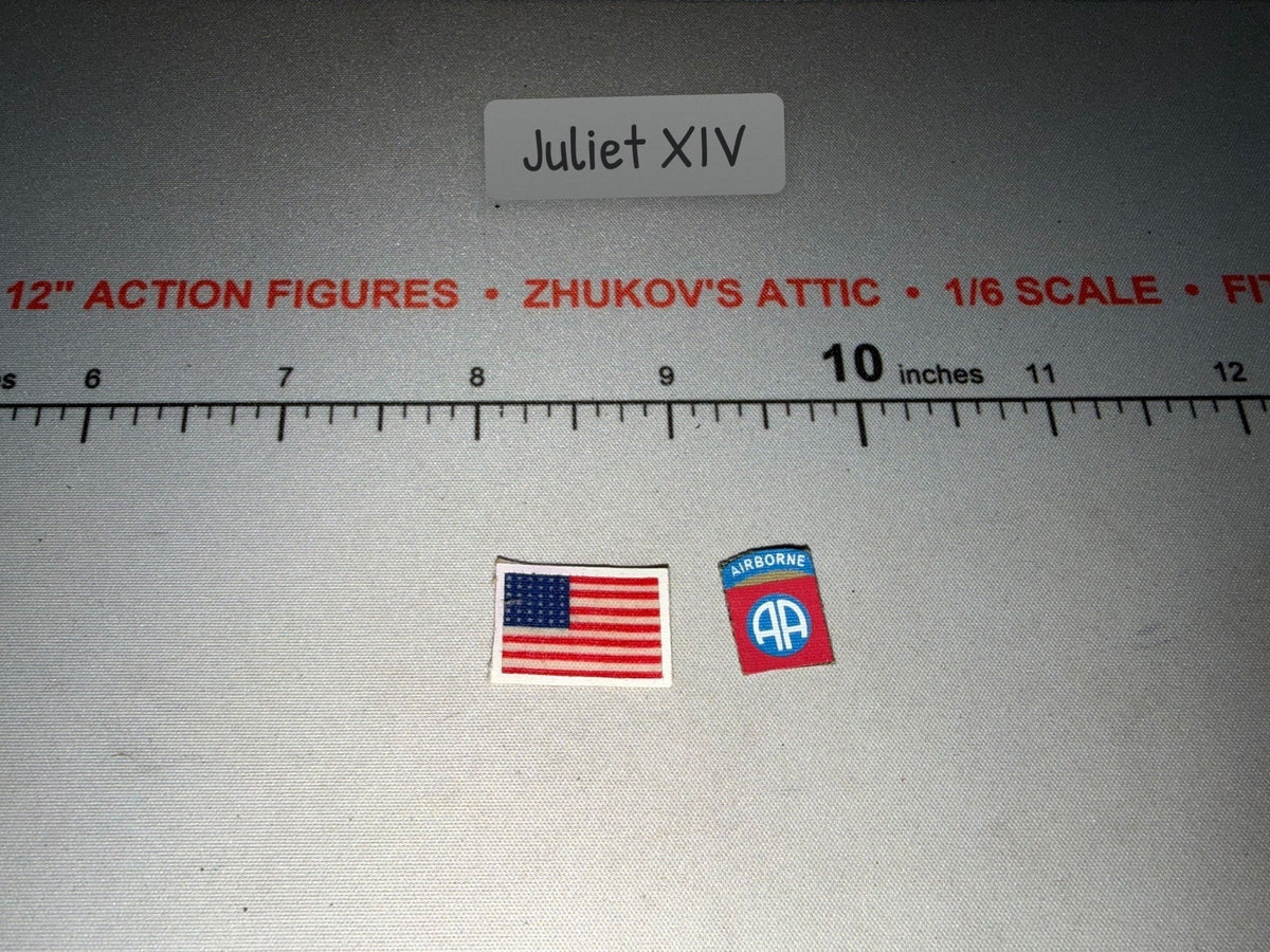1/6 Scale WWII US Army 82nd Airborne Patches and Flag Set