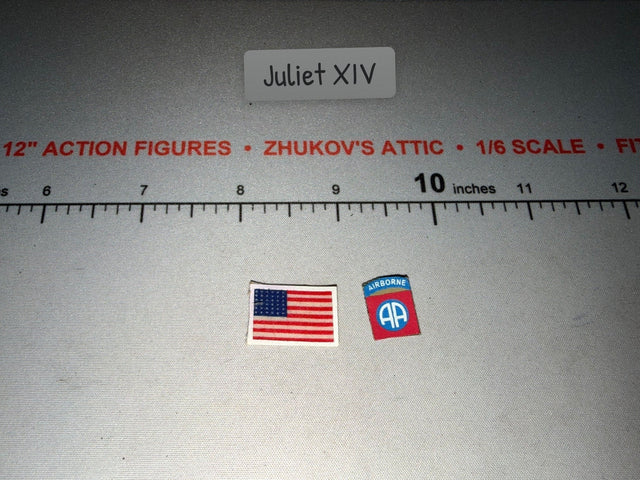 1/6 Scale WWII US Army 82nd Airborne Patches and Flag Set