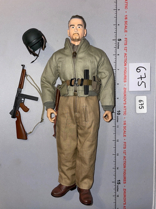 1/6 Scale WWII US Tanker Dressed Figure with Thompson Submachine Gun - Dragon