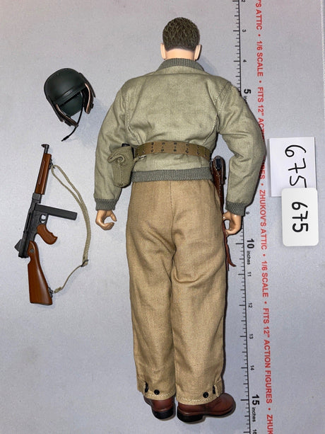 1/6 Scale WWII US Tanker Dressed Figure with Thompson Submachine Gun - Dragon