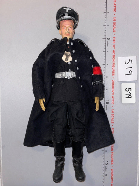 1/6 Scale WWII German Waffen Officer Dressed Figure with Long Coat - DID
