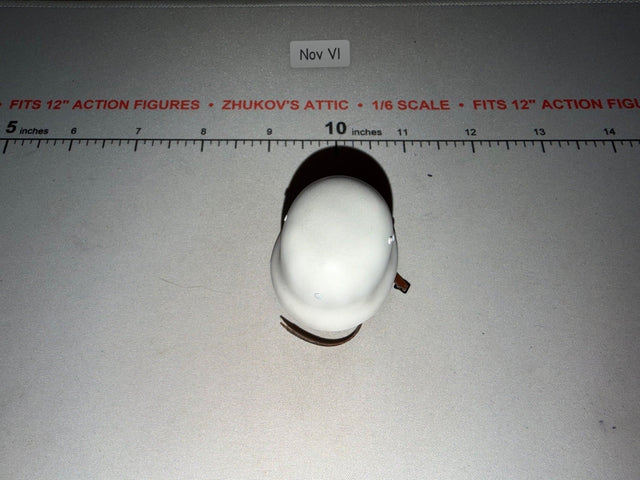 1/6 Scale WWII German Helmet - White Wash - Metal