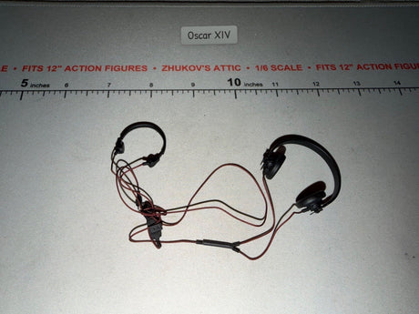 1/6 Scale WWII German Tanker Headphones and Throat Mic Set