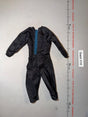 1/6 Scale Modern Era Black Jumpsuit with Blue Zipper