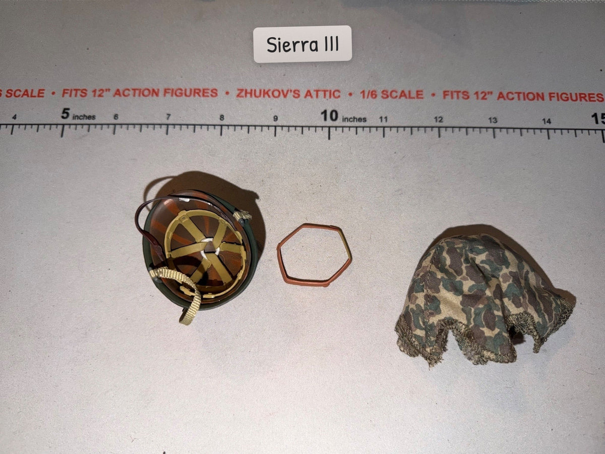 1/6 Scale WWII US M1 Helmet with Marine Camouflage Cover