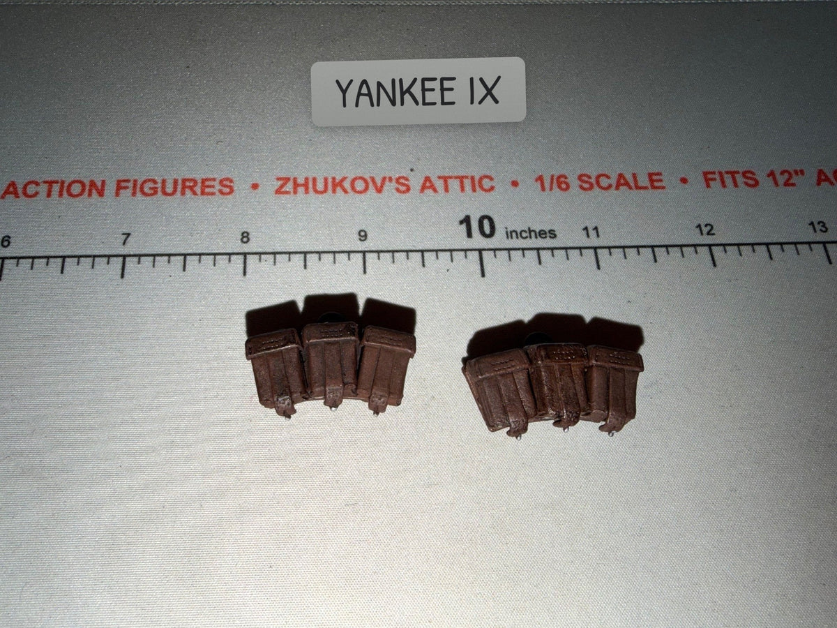 1/6 Scale WWII German Brown Kar-98 Afrika Korps Ammunition Pouches