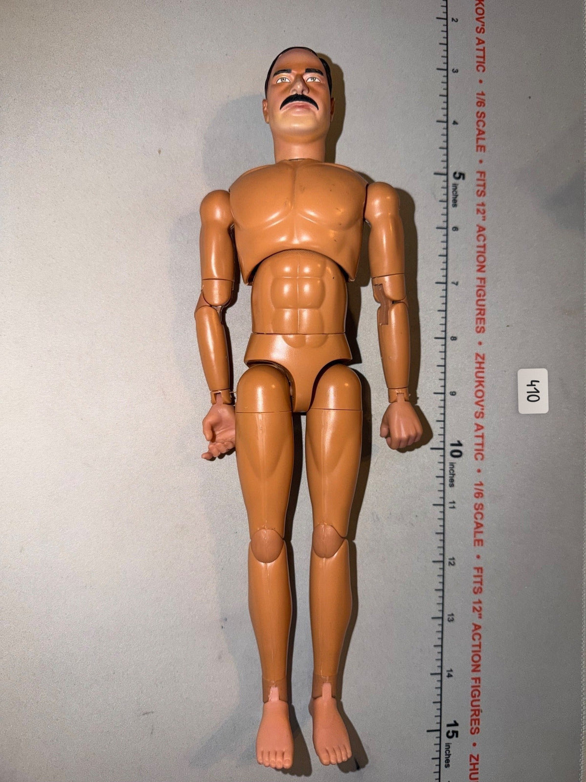 1/6 Scale Nude Male Action Figure Basic Body with Mustache Head Sculpt - Dragon