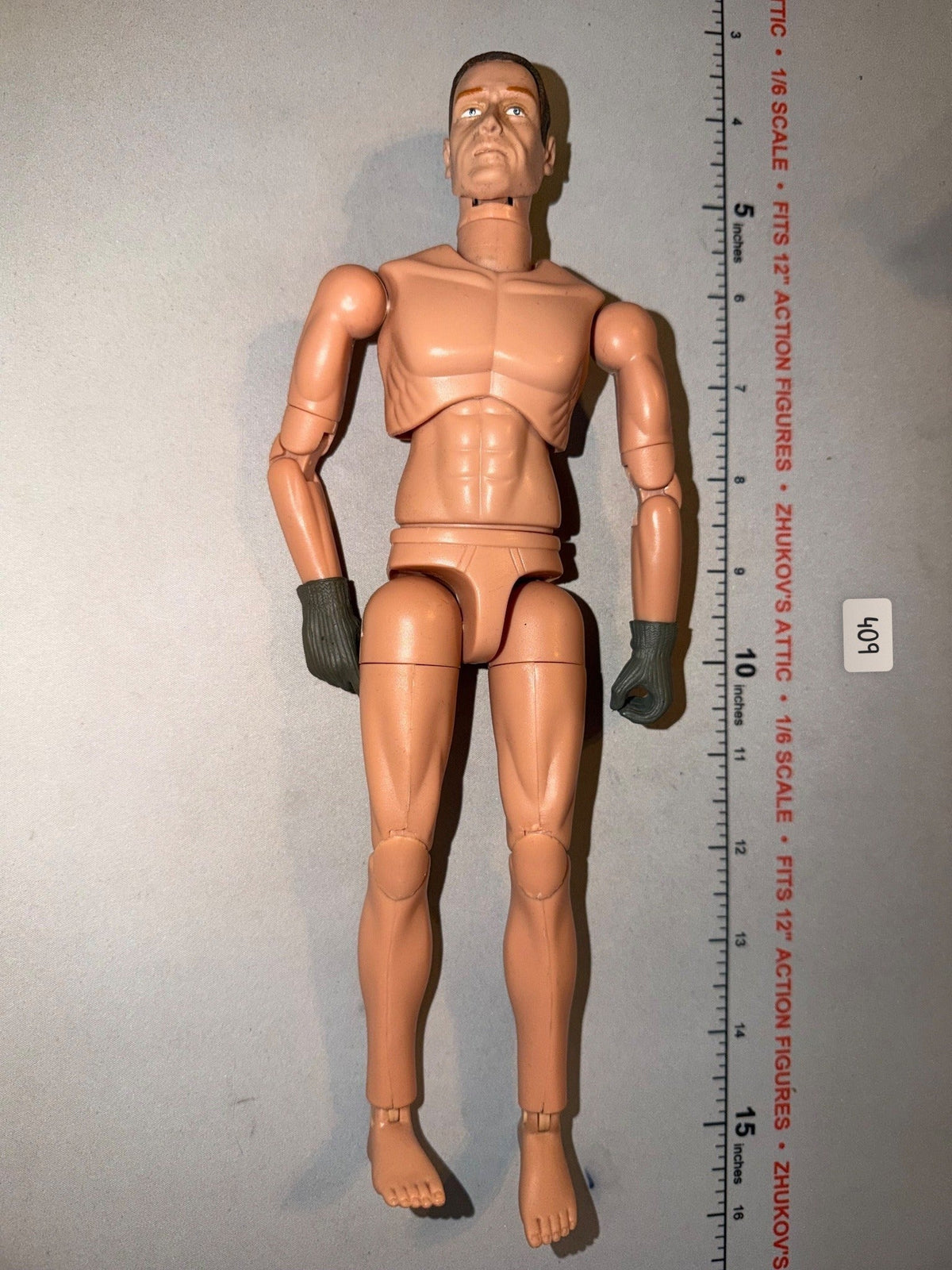 1/6 Scale Nude Male Action Figure Basic Body with Gloved Hands - BBI