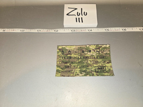 1/6 Scale Modern US Army OCP Multicam Name Tape Rank Insignia and ISAF Patch Sheet