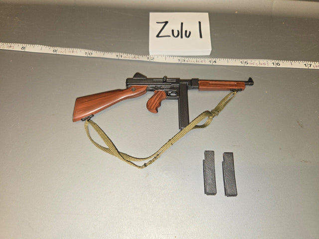 1/6 Scale WWII US Thompson Submachine Gun with Sling and Spare Magazines - DID