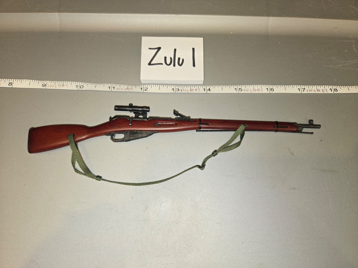 1/6 Scale WWII Soviet Mosin-Nagant Sniper Rifle with Scope and Sling - Wood and Metal