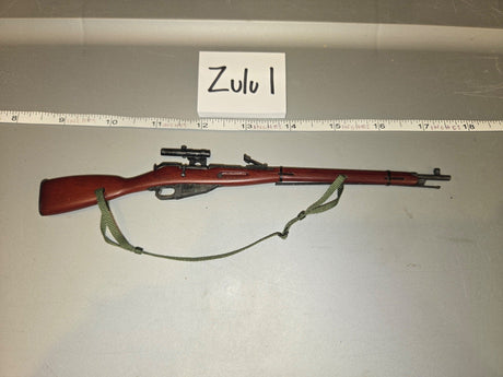 1/6 Scale WWII Soviet Mosin-Nagant Sniper Rifle with Scope and Sling - Wood and Metal
