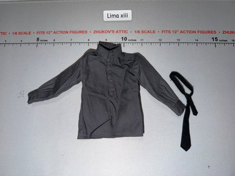 1/6 Scale WWII German Grey Dress Shirt with Black Tie
