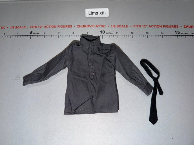 1/6 Scale WWII German Grey Dress Shirt with Black Tie