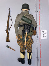 1/6 Scale WWII German Waffen Infantry Dressed Figure with Helmet and Rifle