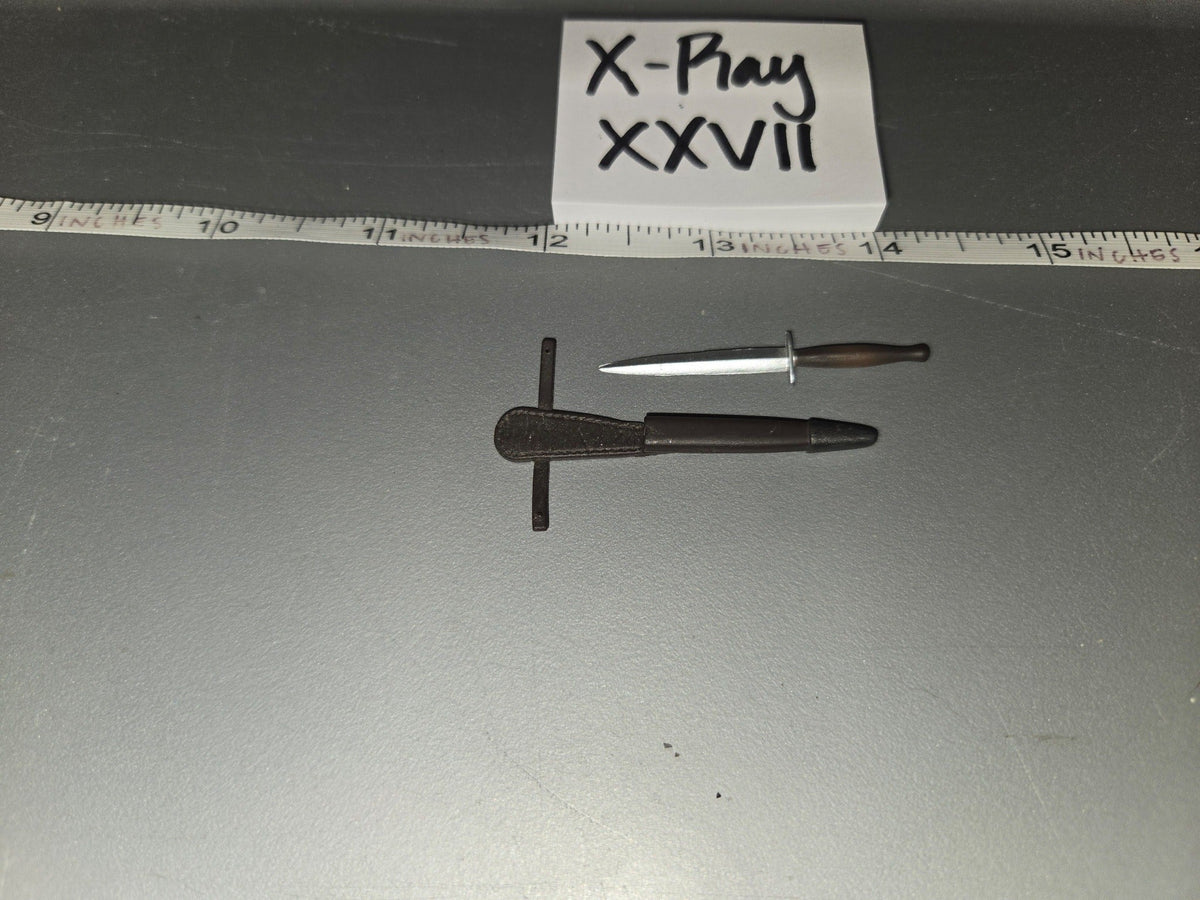 1/6 Scale WWII British Fairbairn-Sykes Fighting Knife with Scabbard