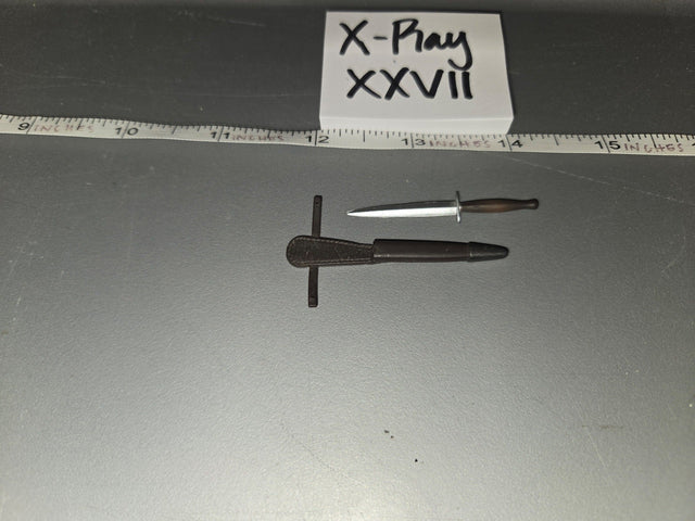 1/6 Scale WWII British Fairbairn-Sykes Fighting Knife with Scabbard