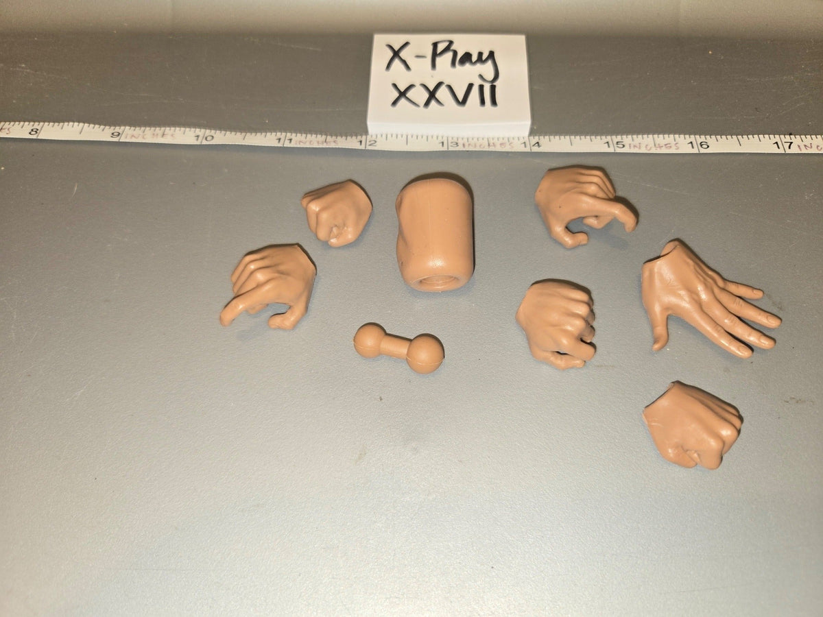 1/6 Scale Male Action Figure Interchangeable Hands Set with Neck Post