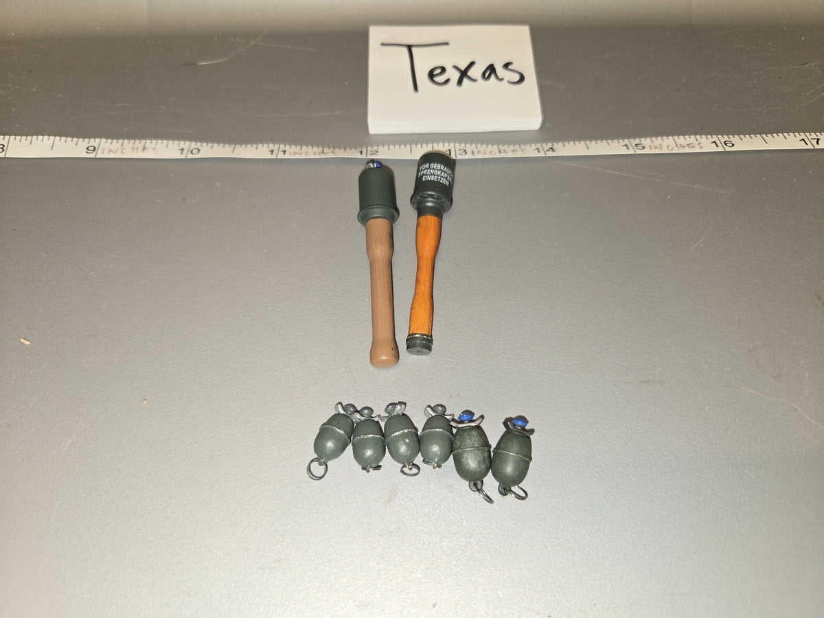 1/6 Scale WWII German Stick Grenade and Egg Grenade Lot