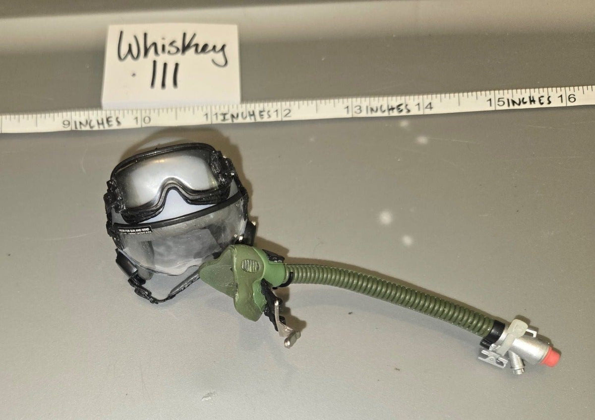 1/6 Scale Modern Era Fighter Pilot Helmet with Oxygen Mask and Hose