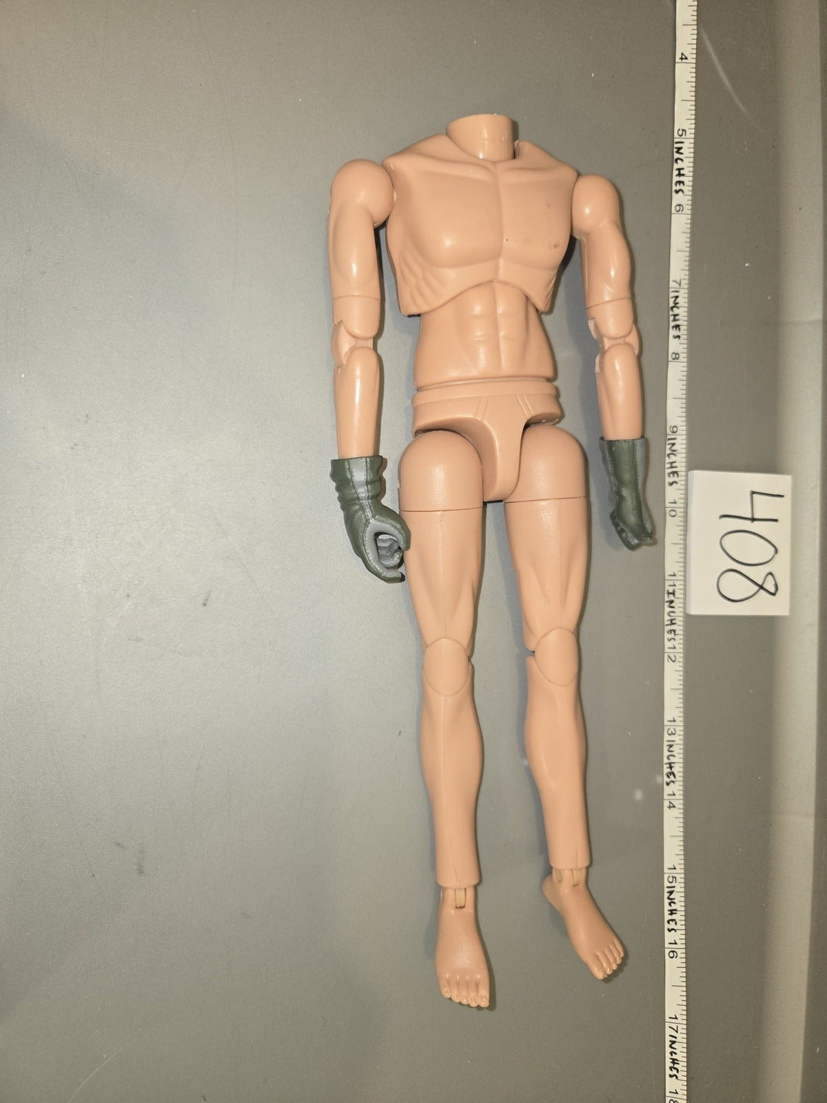1/6 Scale Nude Male Action Figure Body with Gloved Hands - BBI