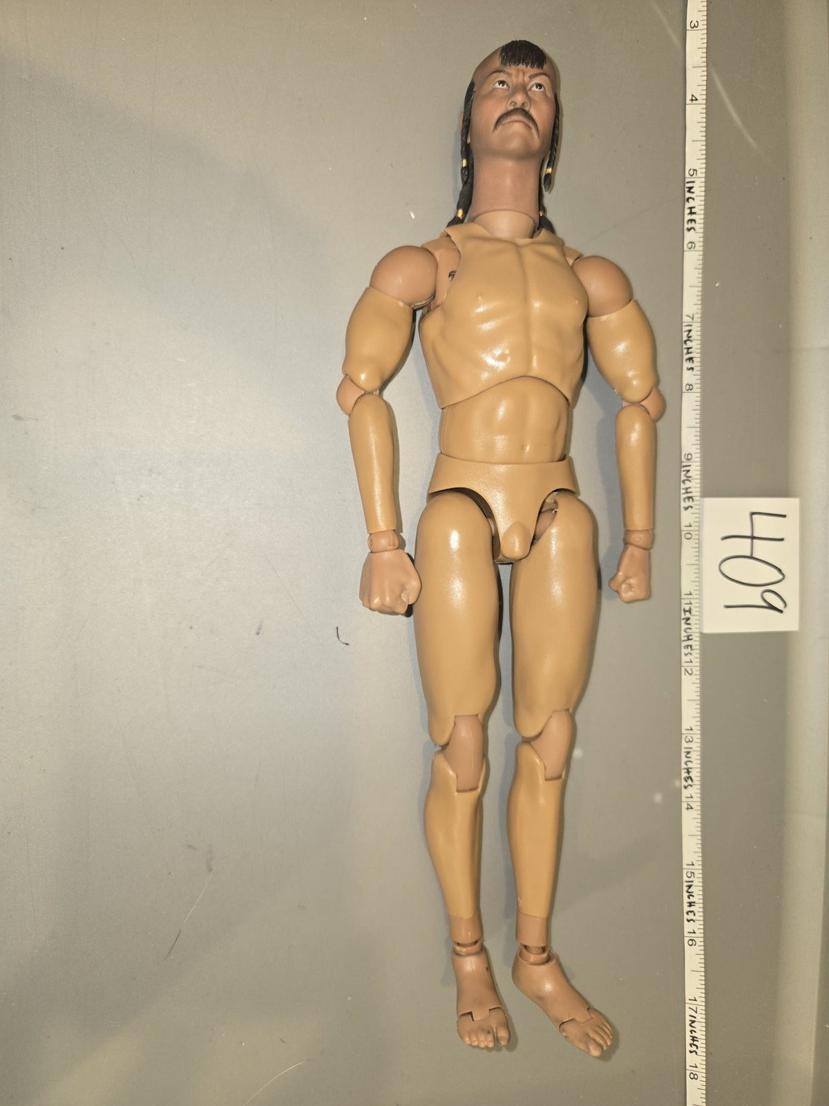 1/6 Scale Nude Male Action Figure Body with Mongol Head Sculpt