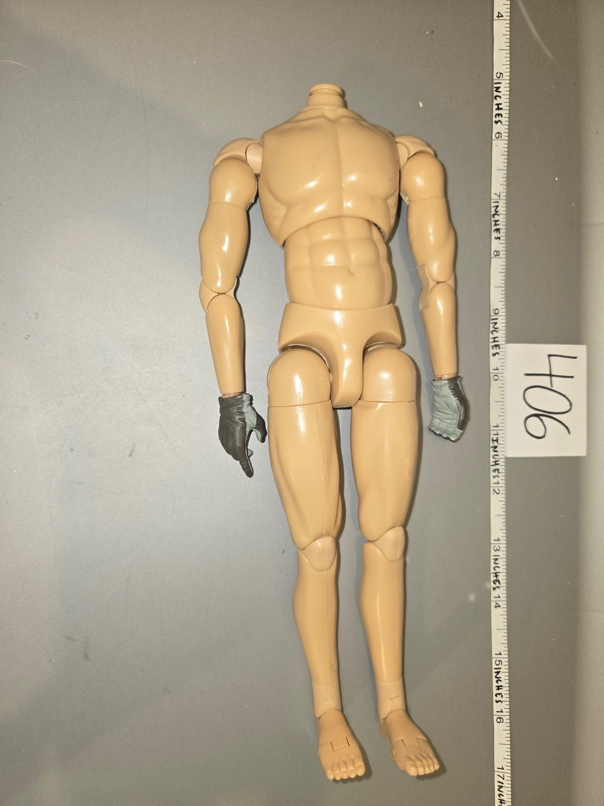 1/6 Scale Nude Male Action Figure Body with Gloved Hands - Dragon