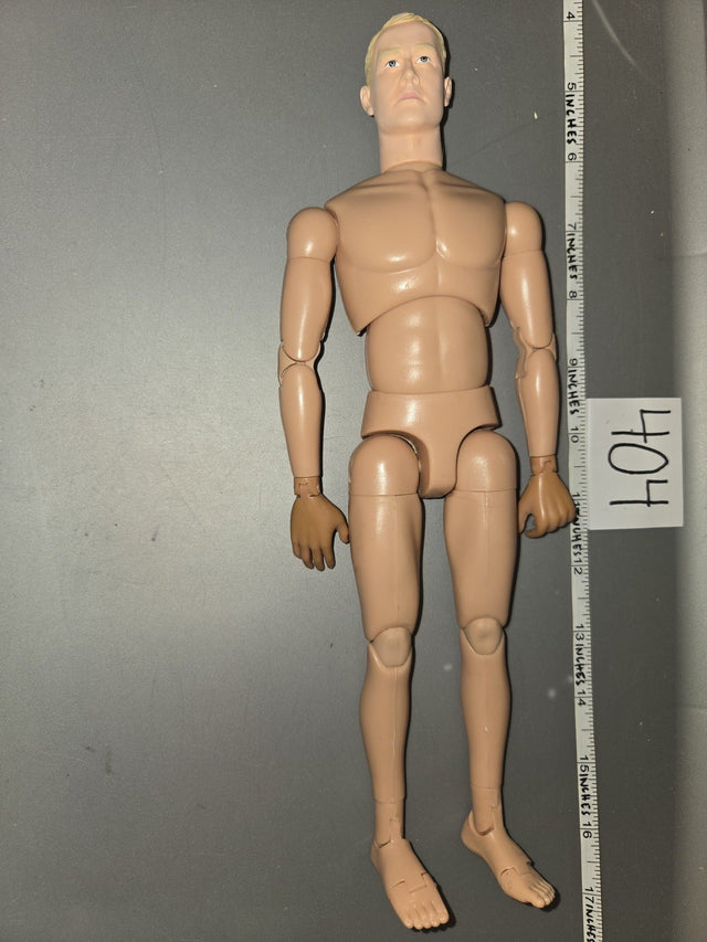 1/6 Scale Nude Male Action Figure Body with Blonde Head Sculpt - Dragon