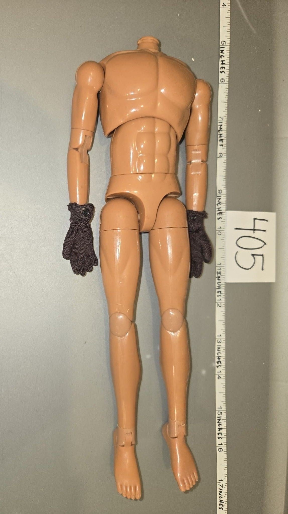 1/6 Scale Nude Male Action Figure Body with Gloved Hands - Dragon