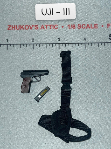 1/6 Scale Modern Era Russian Pistol with Magazine and Leg Holster Rig - Fsb Vympel—Beslan School Siege UJINDOU
