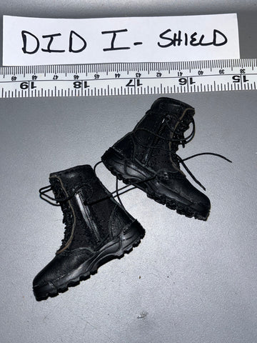 1/6 Scale Modern Era Police Black Combat Boots - DID  106652