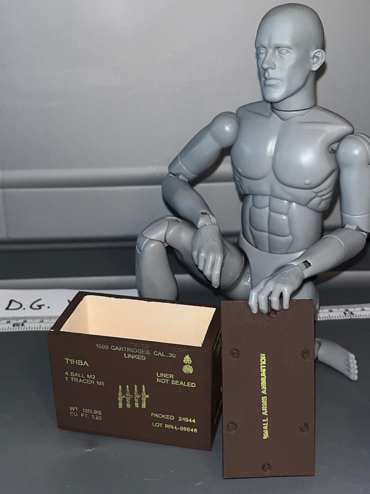1/6 Scale WWII US .30 Caliber Ammunition Crate 103573